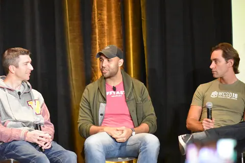 Seth Carstens, Joe Howard, and Carl Alexander on a WordCamp Phoenix 2019 panel